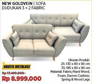 Promo Harga New Goldvein Sofa Dudukan 3 + 2 Fabric  - COURTS