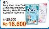 Promo Harga GIV Body Wash Hijab Tin Zaitun, Mulberry Collagen, Passion Flowers Sweet Berry 450 ml - Indomaret