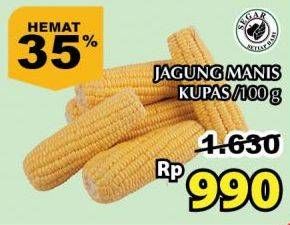 Promo Harga Jagung Manis Kupas per 100 gr - Giant