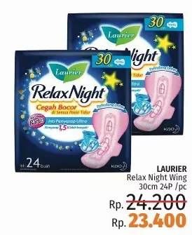 Promo Harga Laurier Relax Night 30cm 24 pcs - LotteMart