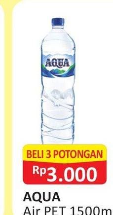 Promo Harga AQUA Air Mineral per 3 botol 1500 ml - Alfamart