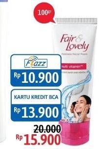 Promo Harga GLOW & LOVELY (FAIR & LOVELY) Facial Wash 100 gr - Alfamidi