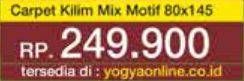 Promo Harga PERO Carpet Kilim Mix Motif 80 X 145 Cm  - Yogya