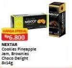 Promo Harga NABATI Nextar Cookies Brownies Choco Delight, Nastar Pineapple Jam per 8 pcs 14 gr - Alfamart