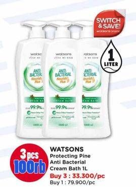 Promo Harga Watsons Cream Bath Anti Bacterial 1000 ml - Watsons