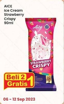 Promo Harga Aice Ice Cream Strawberry Crispy 90 gr - Indomaret