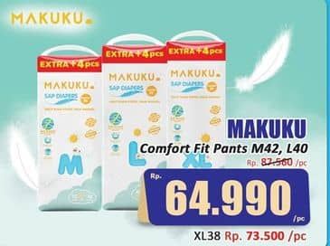 Promo Harga Makuku Comfort Fit Diapers Pants XL38+4 42 pcs - Hari Hari
