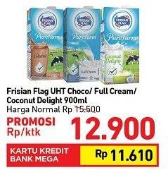Promo Harga FRISIAN FLAG Susu UHT Purefarm Coklat, Full Cream, Coconut Deligh 900 ml - Carrefour