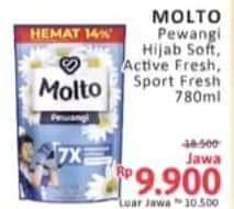 Promo Harga Molto Pewangi Hijab Soft Fresh, Active Fresh, Sports Fresh 780 ml - Alfamidi