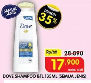 Promo Harga Dove Shampoo All Variants 135 ml - Superindo