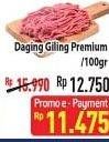 Promo Harga Daging Giling Sapi Premium per 100 gr - Hypermart