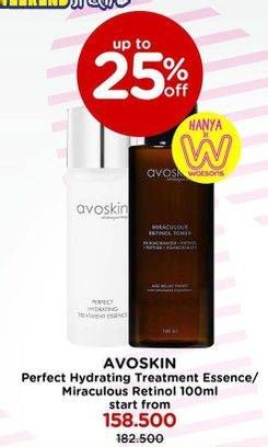 Promo Harga Avoskin Perfect Hydrating Treatment Essence/Avoskin Miraculous Retinol Toner  - Watsons