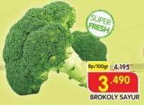 Brokoli per 100 gr Diskon 16%, Harga Promo Rp3.490, Harga Normal Rp4.195