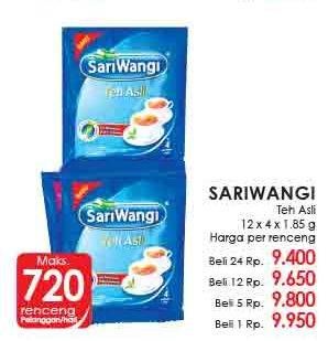 Promo Harga Sariwangi Teh Asli per 12 pcs 4 pcs - LotteMart