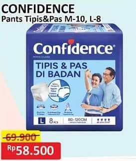 Promo Harga Confidence Adult Pants Tipis & Pas Di Badan L8, M10 8 pcs - Alfamart