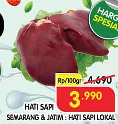 Promo Harga Beef Liver (Hati Sapi) per 100 gr - Superindo