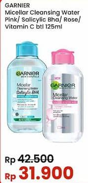 Promo Harga Garnier Micellar Water Pink, Salicylic BHA, Rose, Vitamin C 125 ml - Indomaret