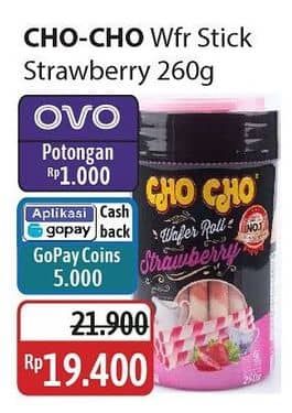 Promo Harga Cho Cho Wafer Roll Strawberry 260 gr - Alfamidi