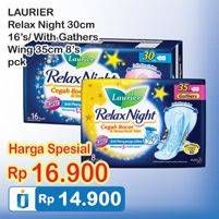 Promo Harga Laurier Relax Night 30cm 16 pcs - Indomaret