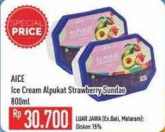 Promo Harga AICE Sundae Alpukat Strawberry 800 ml - Hypermart
