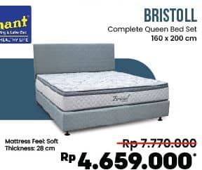 Elephant Bristol Complete Queen Bed Set  Diskon 40%, Harga Promo Rp4.659.000, Harga Normal Rp7.770.000, Matress Feel Soft
Thickness 29 cm