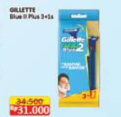 Promo Harga Gillette Blue 3 Flexi 4 pcs - Alfamart