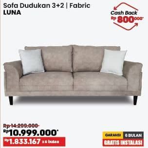 Promo Harga Courts Luna Sofa Dudukan 3+2 | Fabric  - COURTS
