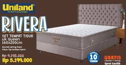 Promo Harga UNILAND Rivera Set Tempat Tidur Queen 160x200cm  - COURTS