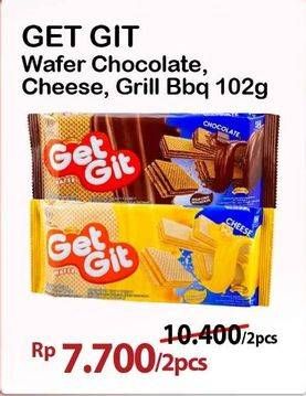 Promo Harga Get Git Wafer Chocolate, Cheese, Grilled Barbeque 102 gr - Alfamart