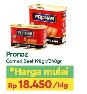 Promo Harga Pronas Corned Beef Regular 198 gr - TIP TOP