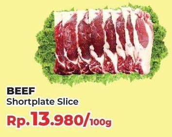 Promo Harga Beef Short Plate Slice per 100 gr - Yogya