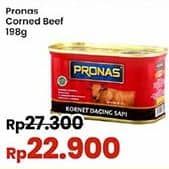 Pronas Corned Beef 198 gr Diskon 16%, Harga Promo Rp22.900, Harga Normal Rp27.300