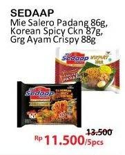 SEDAAP Mie Salero Padang 86 g/ Ayam Crispy 88 g/ Korean Spicy Chickem 87 g