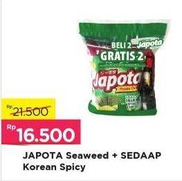 Promo Harga JAPOTA Potato Chips +  SEDAAP Korean Spicy  - Alfamart