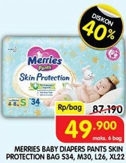 Promo Harga Merries Pants Skin Protection L26, M30, S34, XL22 22 pcs - Superindo