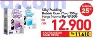 Promo Harga SILKY PUDDING Puding Bertekstur Lembut Taro, Bubble Gum 155 gr - Carrefour