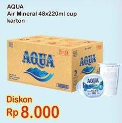 Promo Harga AQUA Air Mineral per 48 pcs 220 ml - Indomaret