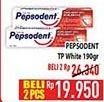 Promo Harga Pepsodent Pasta Gigi Pencegah Gigi Berlubang White 190 gr - Hypermart