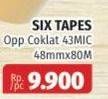 Promo Harga SIX TAPES OPP Coklat 43 MC 48mm X 80 M  - Lotte Grosir