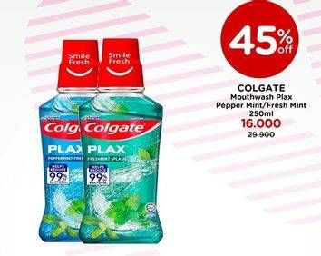 Promo Harga COLGATE Mouthwash Plax Peppermint, Fresh Mint 250 ml - Watsons