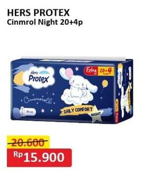 Promo Harga Hers Protex Comfort Night Wing 30cm 24 pcs - Alfamart