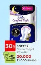 Promo Harga Softex Comfort Night Wing 42cm 8 pcs - Watsons