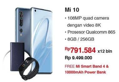Promo Harga XIAOMI Mi 10 | 108MP AI Quad Camera 8K Video - Battery 4780mAh - Snapdragon 865  - Erafone