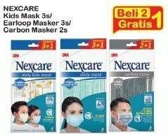 Promo Harga 3M NEXCARE Masker Daily Kids, Earloop, Carbon 2 pcs - Indomaret