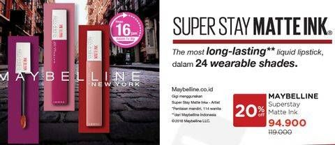 Promo Harga MAYBELLINE Super Stay Matte Ink  - Watsons