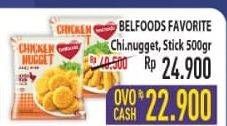 Promo Harga BELFOODS Nugget Chicken Nugget, Chicken Nugget Stick 500 gr - Hypermart