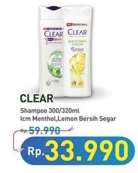 Promo Harga Clear Shampoo Ice Cool Menthol, Lemon Fresh 300 ml - Hypermart