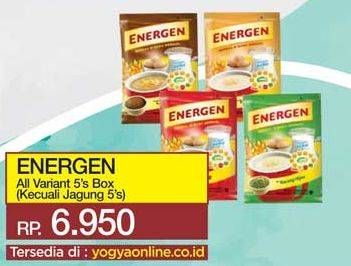 Promo Harga ENERGEN Cereal Instant All Variants, Kecuali Jagung 5 pcs - Yogya