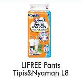 Promo Harga Lifree Popok Celana Tipis & Nyaman Bergerak L8 8 pcs - Alfamart