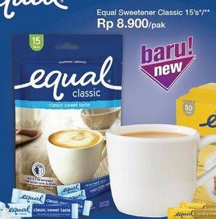 Promo Harga EQUAL Classic Sweetener 15 pcs - Carrefour
